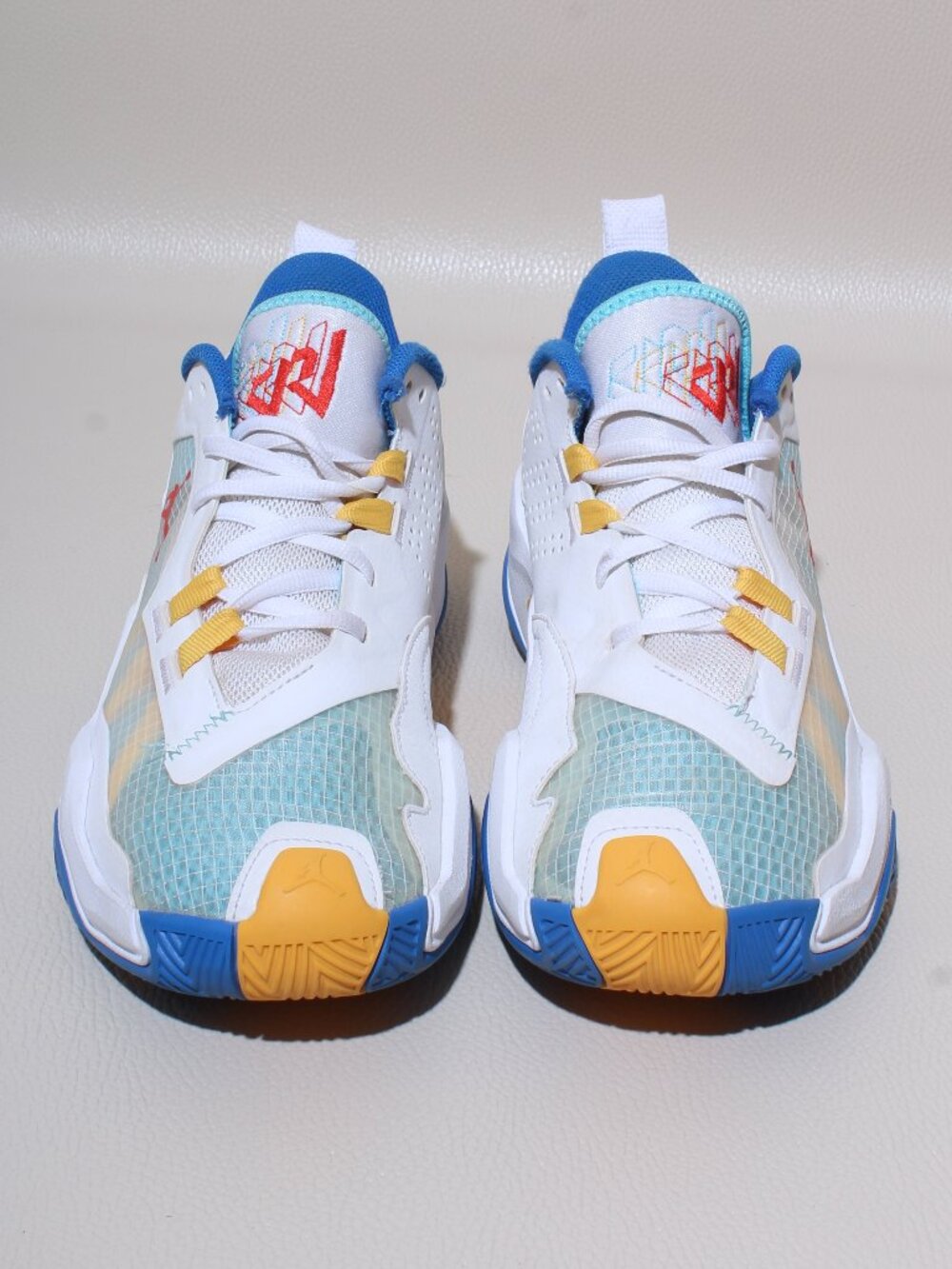Mens Jordan One Take 4 Sz 8.5 White & Blue Basketball Shoes Sneakers DO7193-164
